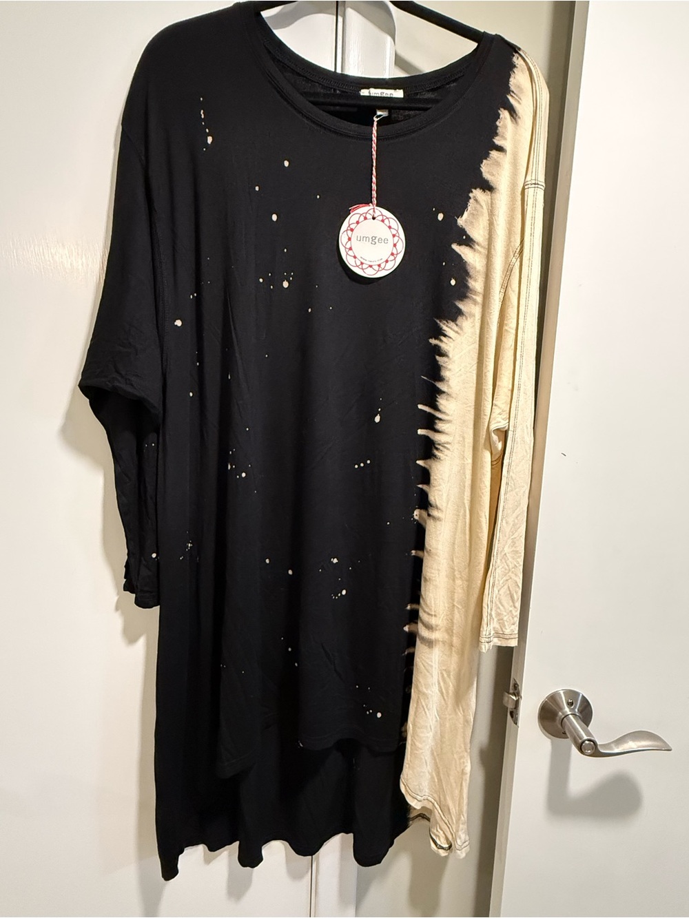 NWT Umgee Two-Tone Black & Cream Long Sleeve Tunic Dress